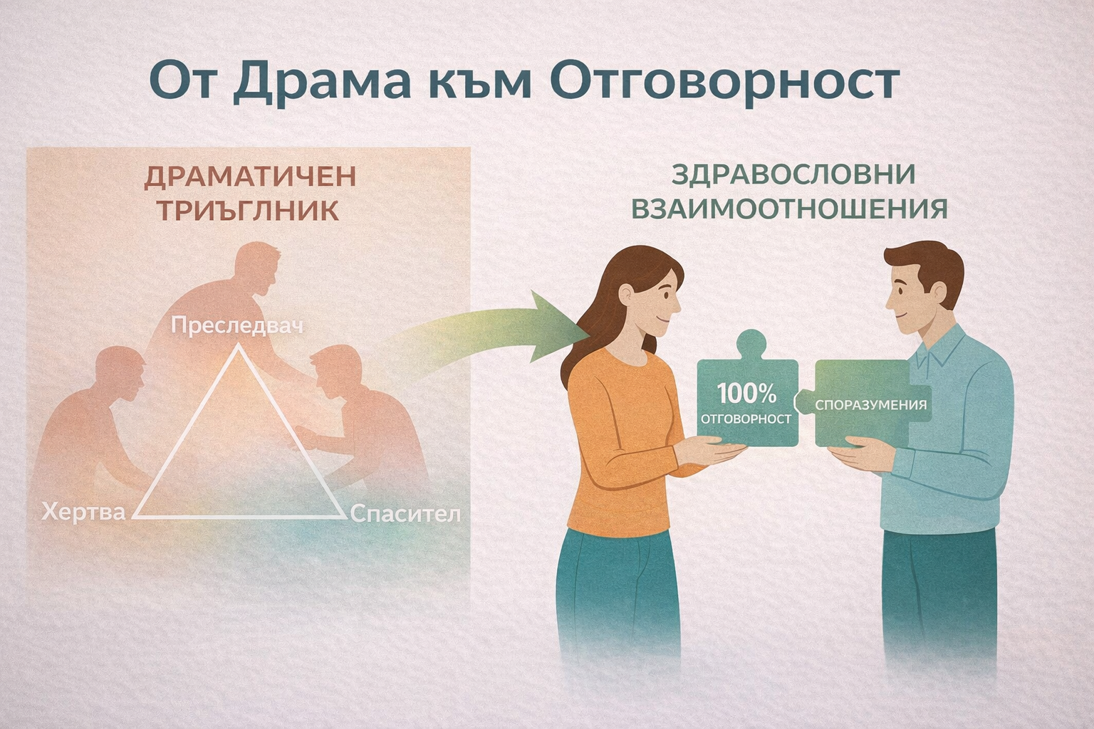 Драматичният триъгълник във взаимоотношенията — снимка 4